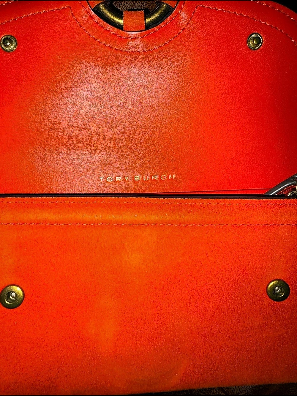 Tory Burch Pure Suede Envelope Wallet Orange - Picture 10 of 10